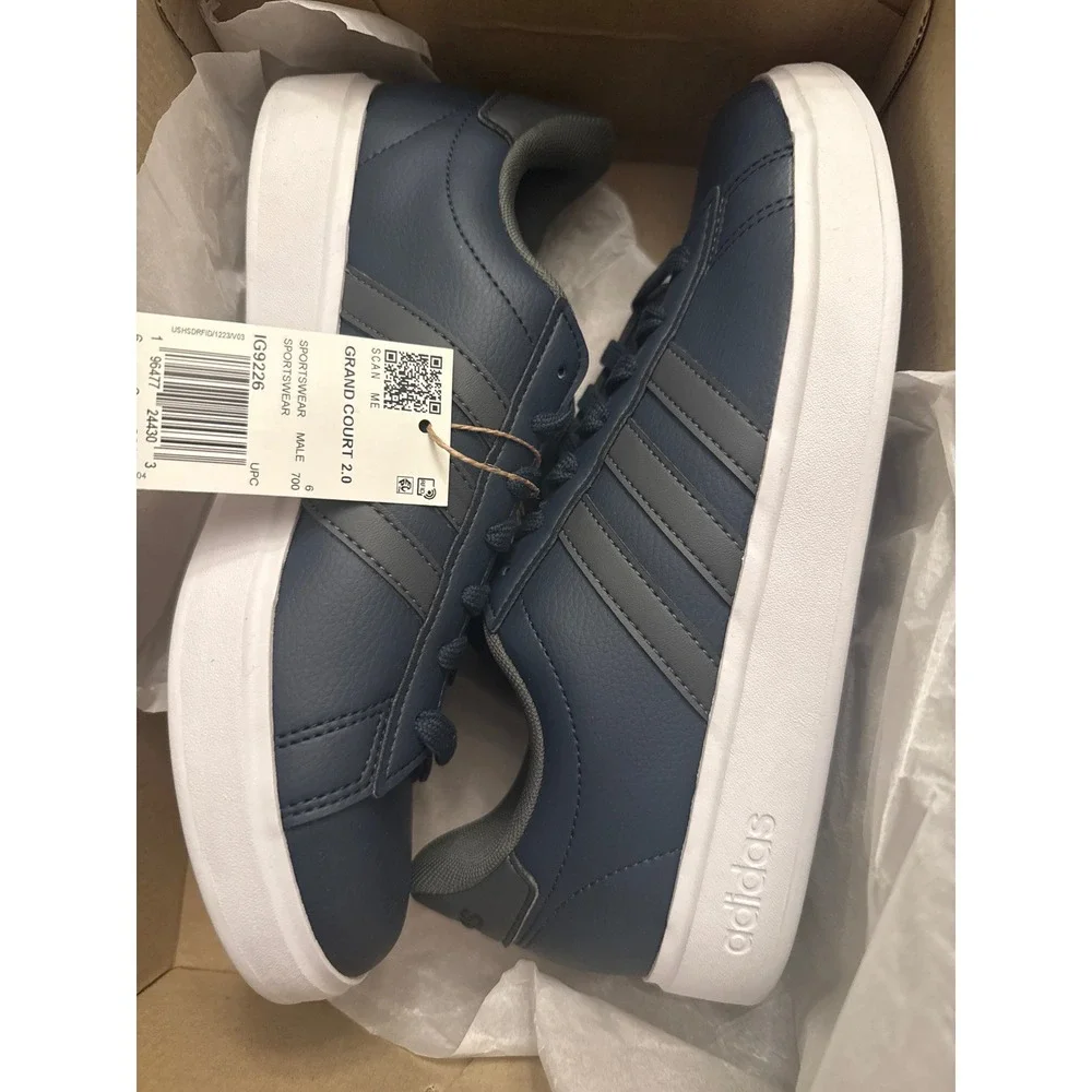 Adidas Grand Court 2.0 US‎ men's 6.5 women 8 Aurora Ink IG9226 grey white NIB